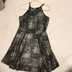 Black and gold sparkle cocktail dress